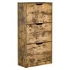 Suport pentru Pantofi cu Economisire de spatiu, 3 Usi cu Polite Reglabile pentru 12-18 Pantofi, din Lemn, 62,5x26x117,5cm HOMCOM | Aosom RO