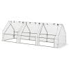 Outsunny Sera de Gradina tip Tunel din PE pentru Plante si Flori cu Margini Extinse si Usi cu Fermoar 295x100x80 cm, Alb lucios
