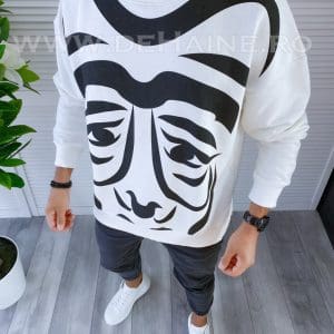 Bluza barbati alba oversize K236 24.2-1.2.3 E111-1 / 123-4