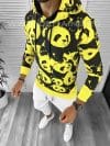 Hanorac barbati slim fit cu imprimeu PANDA galben K246 I3-4.1