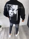 Bluza barbati neagra cu imprimeu pe spate K272 21-2 E 109-2/124-5