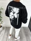 Bluza barbati neagra cu imprimeu pe spate K272 13-4 E 123-5