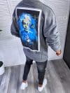 Bluza barbati gri cu imprimeu pe spate K313 O3-1.2