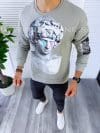 Bluza barbati gri slim fit K404 110-5