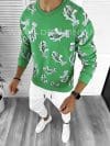 Bluza barbati cu imprimeu verde K410 29-1