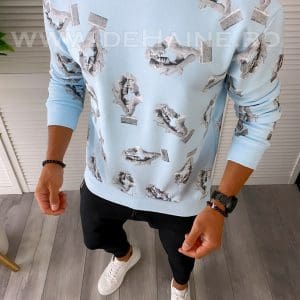 Bluza barbati cu imprimeu blue K410 112-2