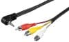 Cablu stereo jack 3.5mm 4 pini la 3 x RCA T-T 1.5m, KJACK4CIN