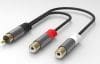 Adaptor audio RCA la 2 x RCA T-M 15cm, kjqqr-04