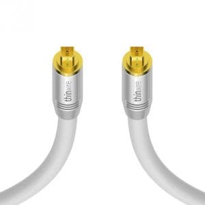 Cablu audio optic Toslink T-T 2m Alb, KOM-TW400020