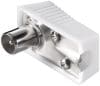 Conector tata unghi 90 grade pentru antena TV (coaxial) alb 75 Ohm, KTKONPM