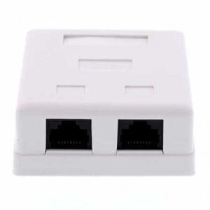 Priza aplicata dubla UTP cat.5, LANBOX-SM-U5X2-WL