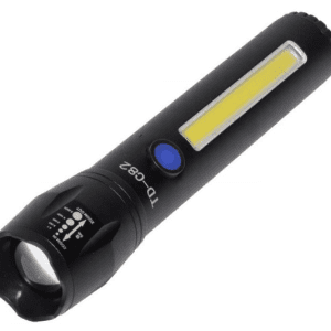 Lanterna TD-C82 cu LED CREE 5 W, LED lateral COB 5 W, acumulator integrat, zoom telescopic
