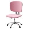 Scaun de Birou Fara Brate, Scaun de Birou Pufos cu Inaltime Reglabila, Roti Pivotante, Spatar Median, Roz 48x53x80-90cm Vinsetto | Aosom RO