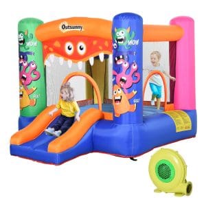 Casa Joaca Gonflabila Giganta pentru Copii Outsunny cu Tobogan si Cos | Aosom RO