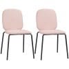 Set de 2 scaune de bucatarie HOMCOM tapitate cu picioare din otel | Aosom RO