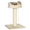 Copac de Zgariat pentru Pisici cu Patut, Minge si Sfoara pentru Joaca, Imbracat in Plus si Stalp din Sisal, 55x55x83cm, Beige PawHut | Aosom RO