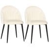 Set 2 scaune pentru camera de zi, tapitate, design nordic si ergonomic, antizgarieturi si antiderapante, Bej 52x54x79cm HOMCOM | Aosom RO