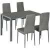 Set pentru pranz 5 Piese cu 1 Masa de Sufragerie si 4 Scaune Moderne pentru Bucatarie sau Sufragerie, Gri HOMCOM | Aosom RO