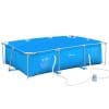 Outsunny Piscina supraterana, Filtru/Supapa din otel/PVC, 291x190x75cm, Albastru Piscina de Gradina pentru Adulti si Copii