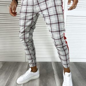Pantaloni barbati albastri in carouri smart casual ZR P18038 B13-3