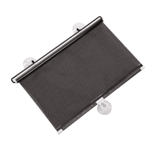 Parasolar auto cu ventuze retractabil negru 68 cm x 125 cm