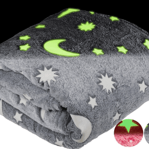 Patura pufoasa fosforescenta 100×120 cm, stelute GLOW IN THE DARK