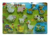 Puzzle lemn gros animale