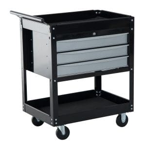 HomCom Caucior pentru Atelier Profesional Comoda pentru Scule in Lamiera, Nero, 68x46x88cm