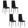 Set 4 scaune captusite pentru sufragerie, mobilier modern, scaun negru, scaun pentru bucatarie HOMCOM | Aosom RO
