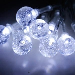 Rola 20m 120 LED Alb Rece Instalatie cu Globulete Cristal Fir Alb