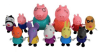 Set 11 figurine Peppa Pig, dimensiuni intre 5 si 9 cm, din plastic si cauciuc, multicolor