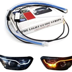 Set 2 Benzi CANBUS 60CM LED flexibile pentru faruri-alb si galben
