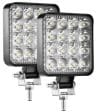 Set 2 Proiector PATRAT 16 led 12v-24v, 48w, lumina alba 6000k Slim