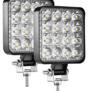 Set 2 Proiector PATRAT 16 led 12v-24v, 48w, lumina alba 6000k Slim