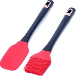 Set 2 ustensile de bucatarie din silicon ROSU-NEGRU