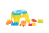 Set Cuburi Multicolore cu Scaunel 20 piese