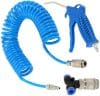 Set pistol de suflat aer, furtun spirala de 5 m T de conectare camion