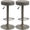 Set 2 scaune de bar HOMCOM, pivotante cu inaltime reglabila, 35x36x64-85cm, gri | Aosom RO