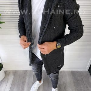 Cardigan barbati gri inchis slim fit ZR T3559 K23 * 1.3