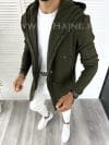 Cardigan barbati kaki cu gluga slim fit ZR T3559 U3-3