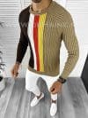 Pulover barbati gros slim fit maro T3578 114-3.4 U1