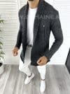 Cardigan barbati gri inchis slim fit ZR T3596 Y6-2