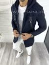 Cardigan barbati bleumarin cu gluga slim fit ZR T3615 86-2*