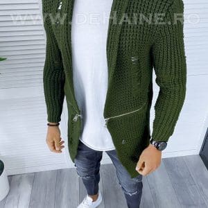 Cardigan barbati kaki slim fit ZR T3639 103-2* U7-5