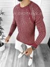 Pulover barbati gros slim fit bordo T3711 i10-4* E/U1
