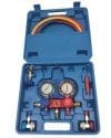 Trusa verificat AC cu 2 manometre 2 Robineti 2 mufe si 3 furtune 90cm pentru aer conditionat / Freon