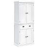 Dulap de bucatarie HOMCOM cu sertar central din MDF, placi aglomerate si metal, 76×40,5x184cm, alb | AOSOM RO