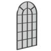 Oglindă arcuită pentru casă și birou cu suport de perete din sticlă groasă și metal, 62×2,5×110 cm, de culoare negru HOMCOM | Aosom RO
