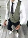 Vesta barbati eleganta slim fit verde V19 141-2 E