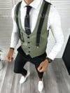 Vesta barbati eleganta slim fit verde V23 e 141-3